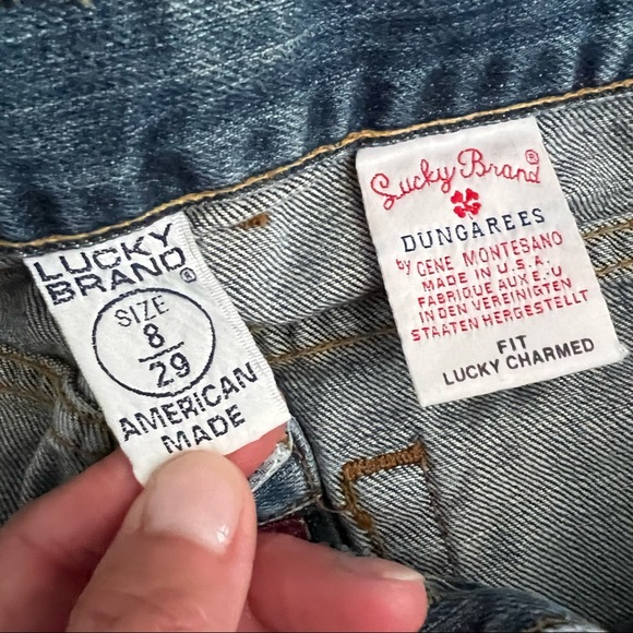 Vintage Lucky Brand ‘Lucky Charmed’ Boot Cut Rip & Repair Jeans USA Size 8 / 29 - Picture 9 of 11